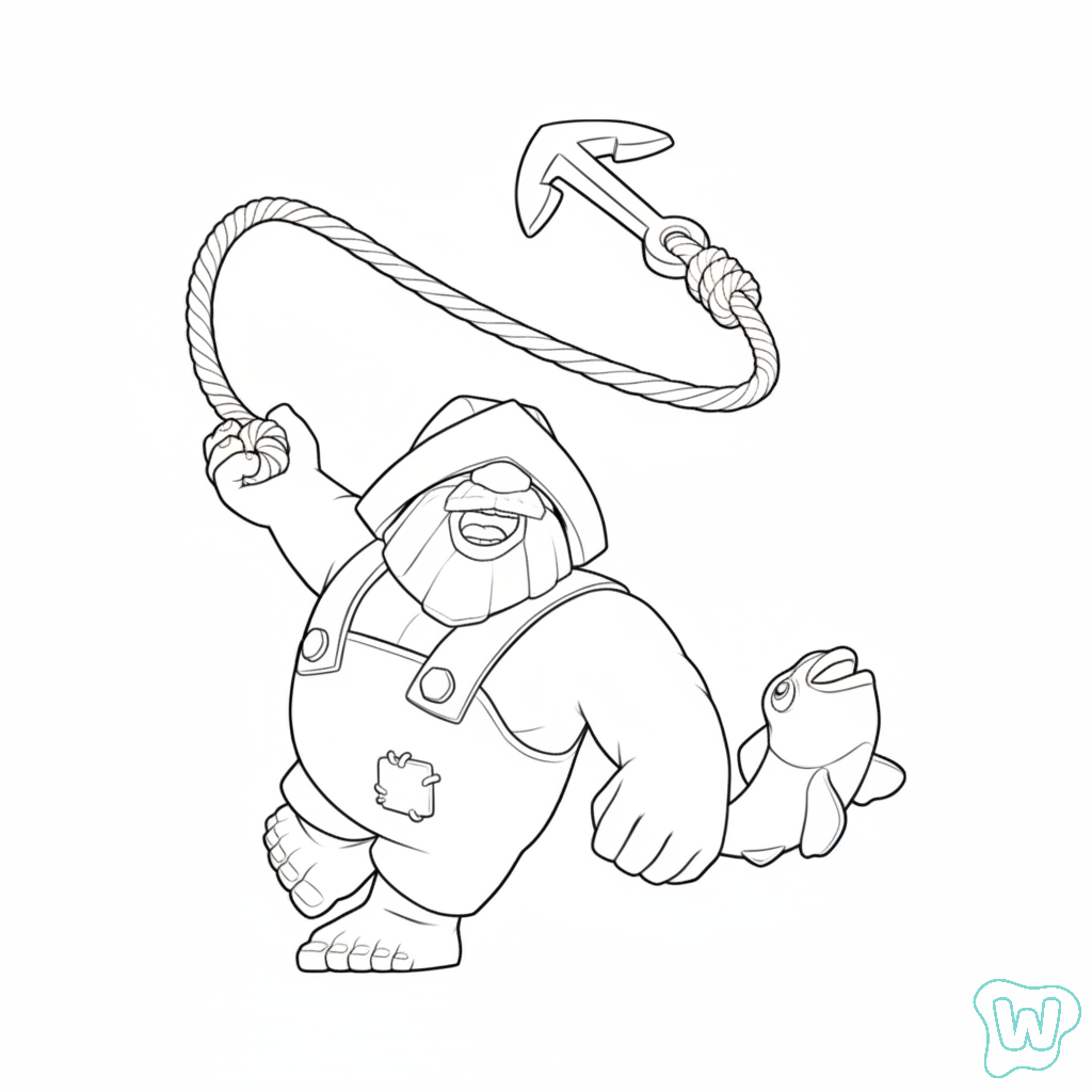 páginas para colorear gratis Fisherman