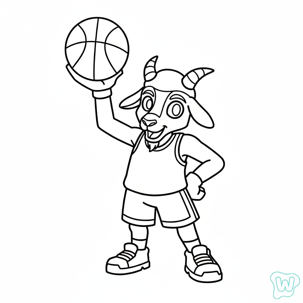 páginas para colorear gratis GOAT para niños