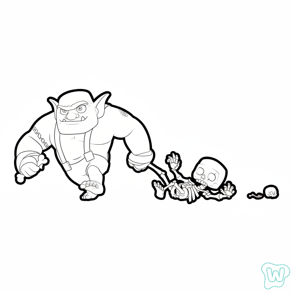 páginas para colorear gratis Goblin Brawler