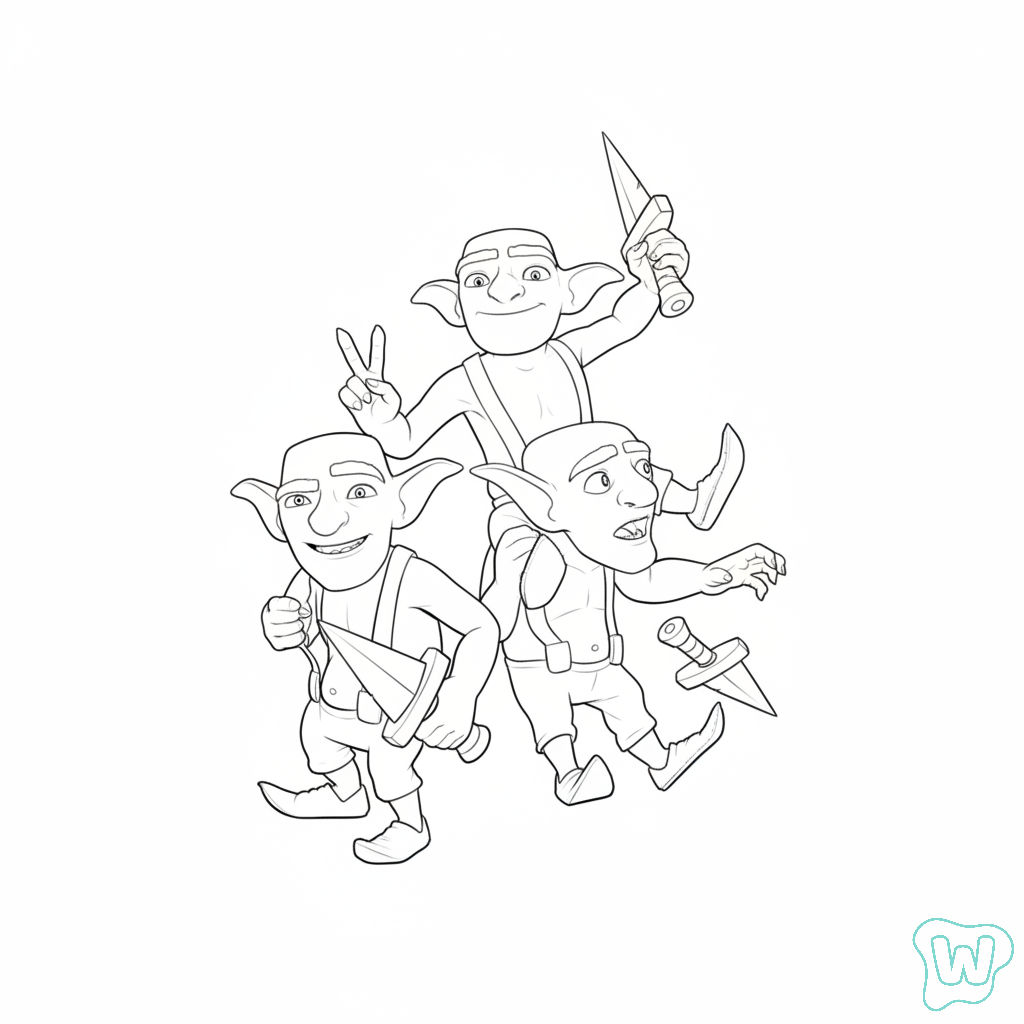 páginas para colorear para imprimir gratis Goblin Brawler