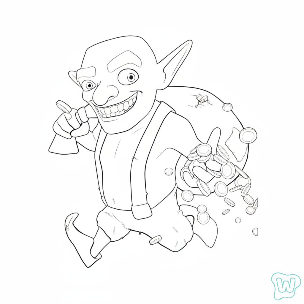 páginas para colorear gratis Goblin Brawler para niños