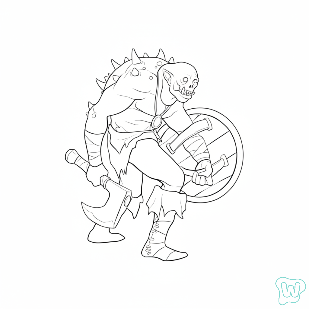 Goblin Brawler páginas para colorear de adornos
