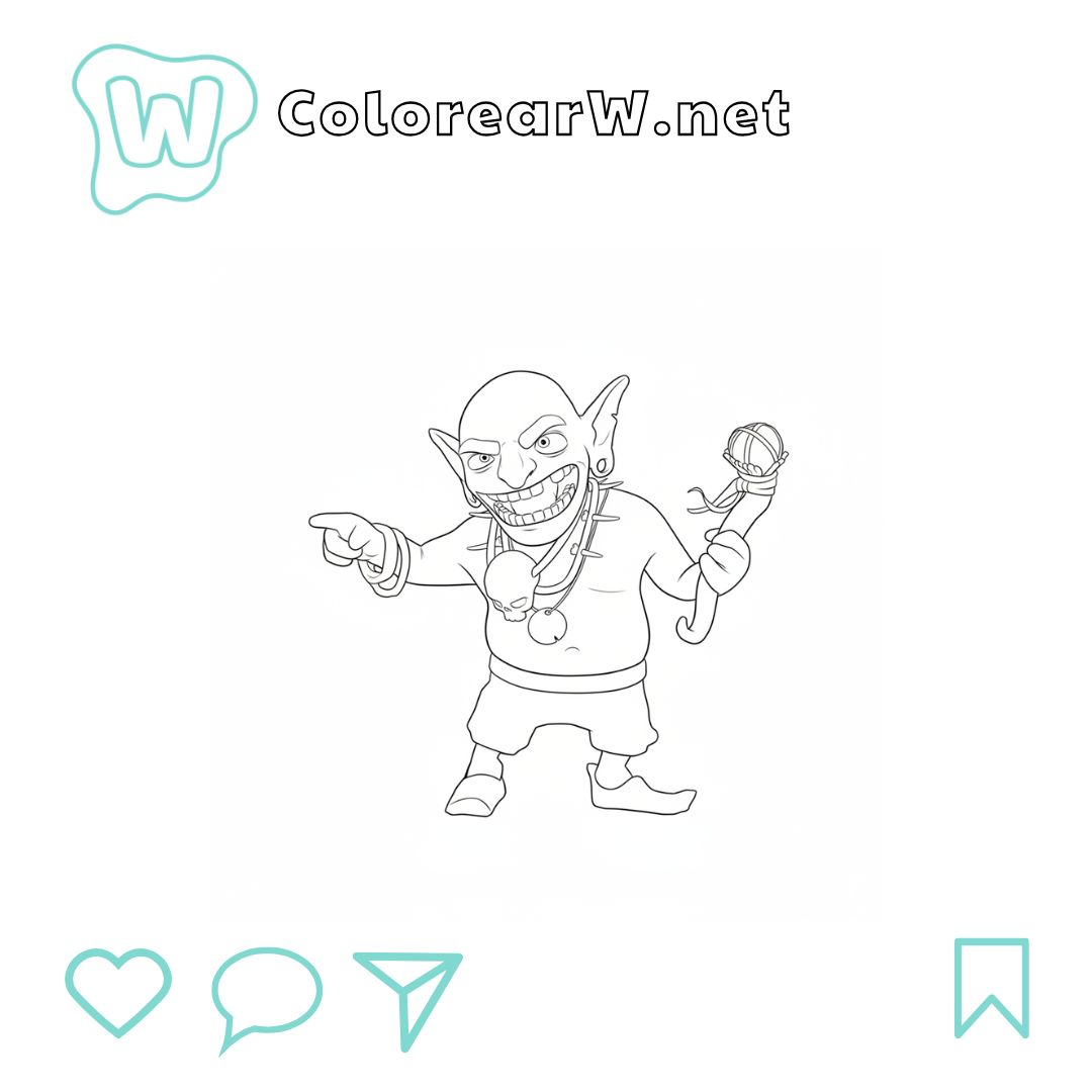 Goblin Brawler para colorear (PDF para imprimir gratis) thumbnail