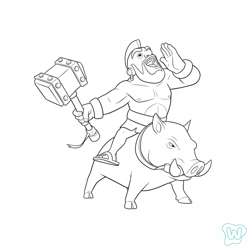 colorear páginas de Hog Rider