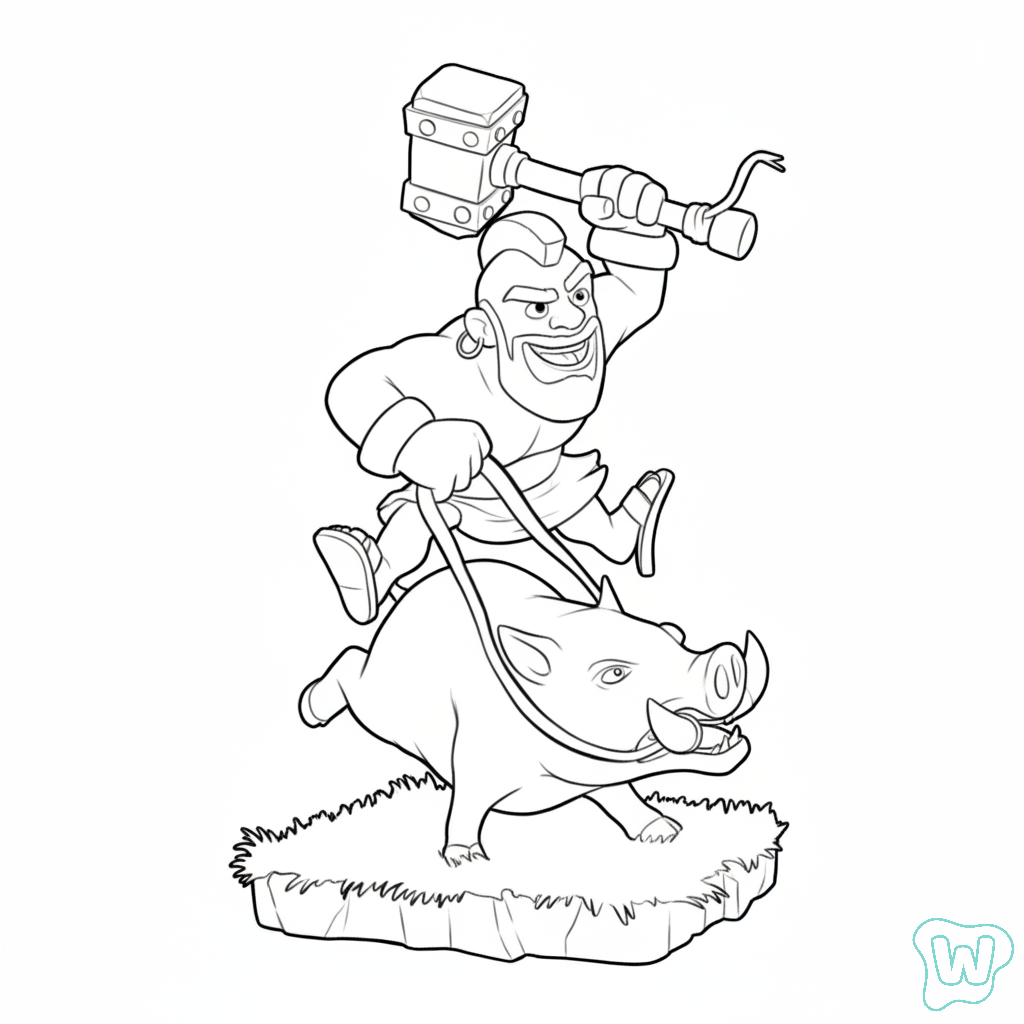 páginas para colorear Hog Rider imprimibles gratis