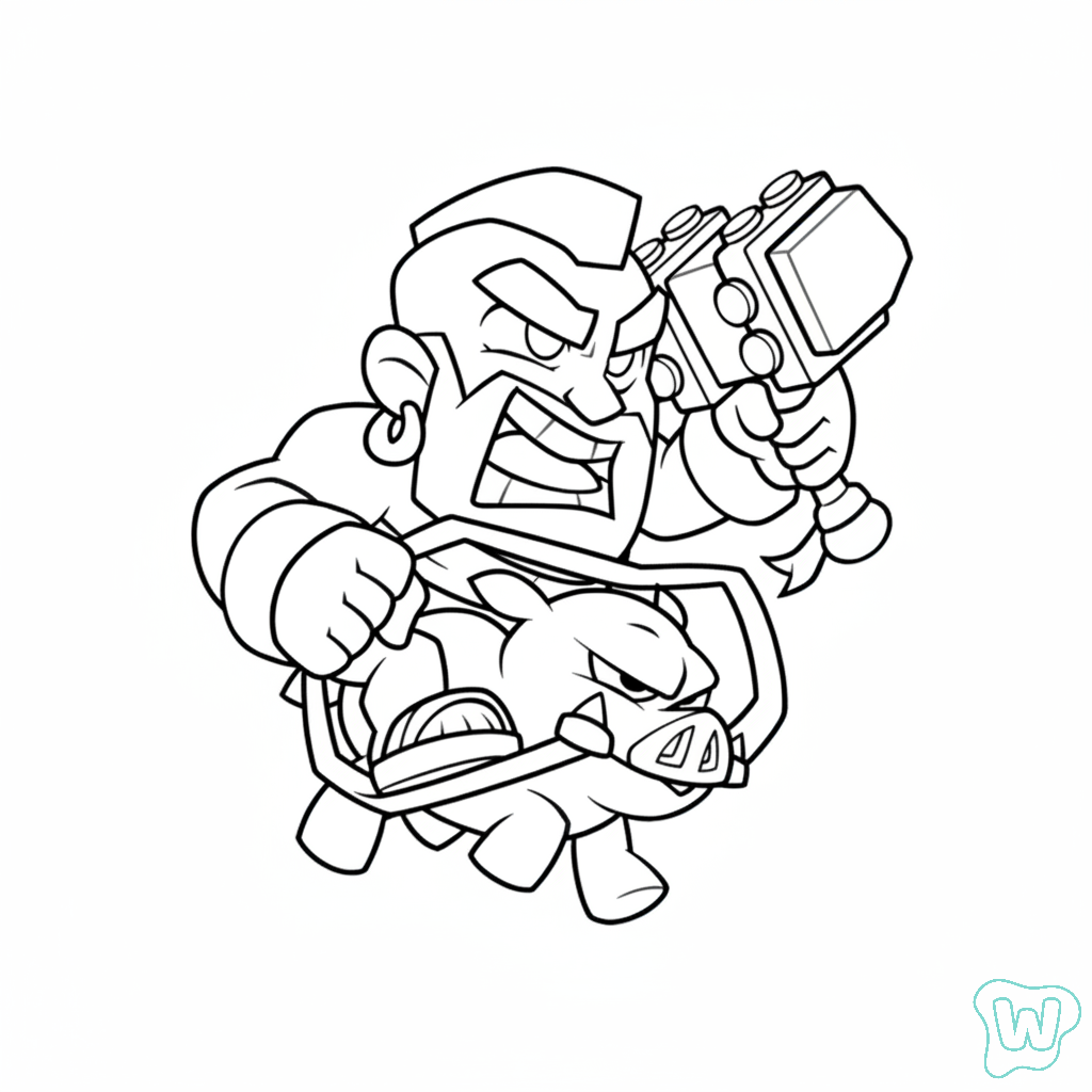 páginas para colorear imprimibles Hog Rider para adultos