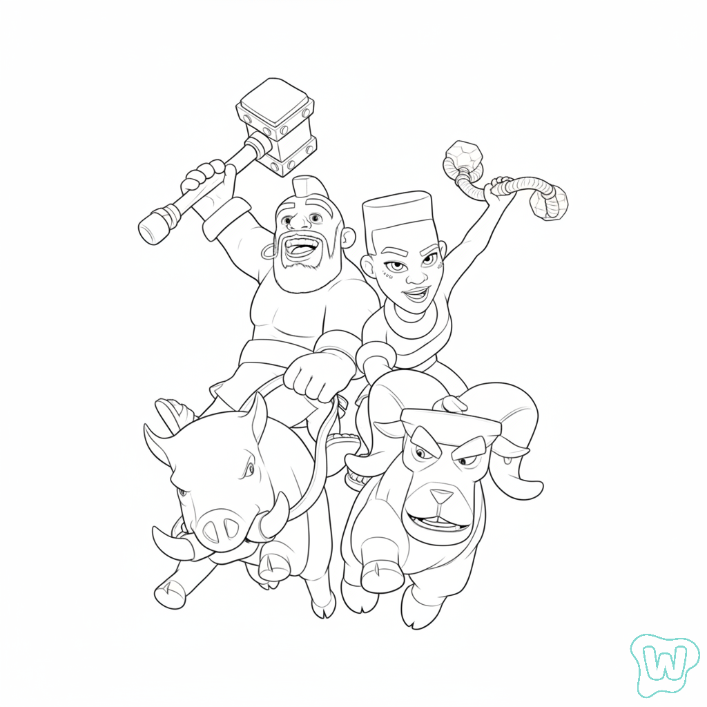 Hog Rider páginas para colorear gratis