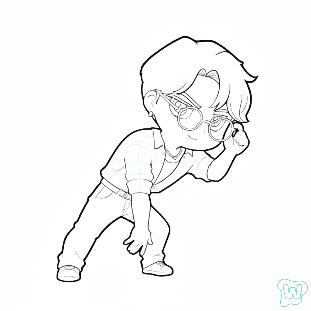 páginas para colorear gratis Jinu para niños