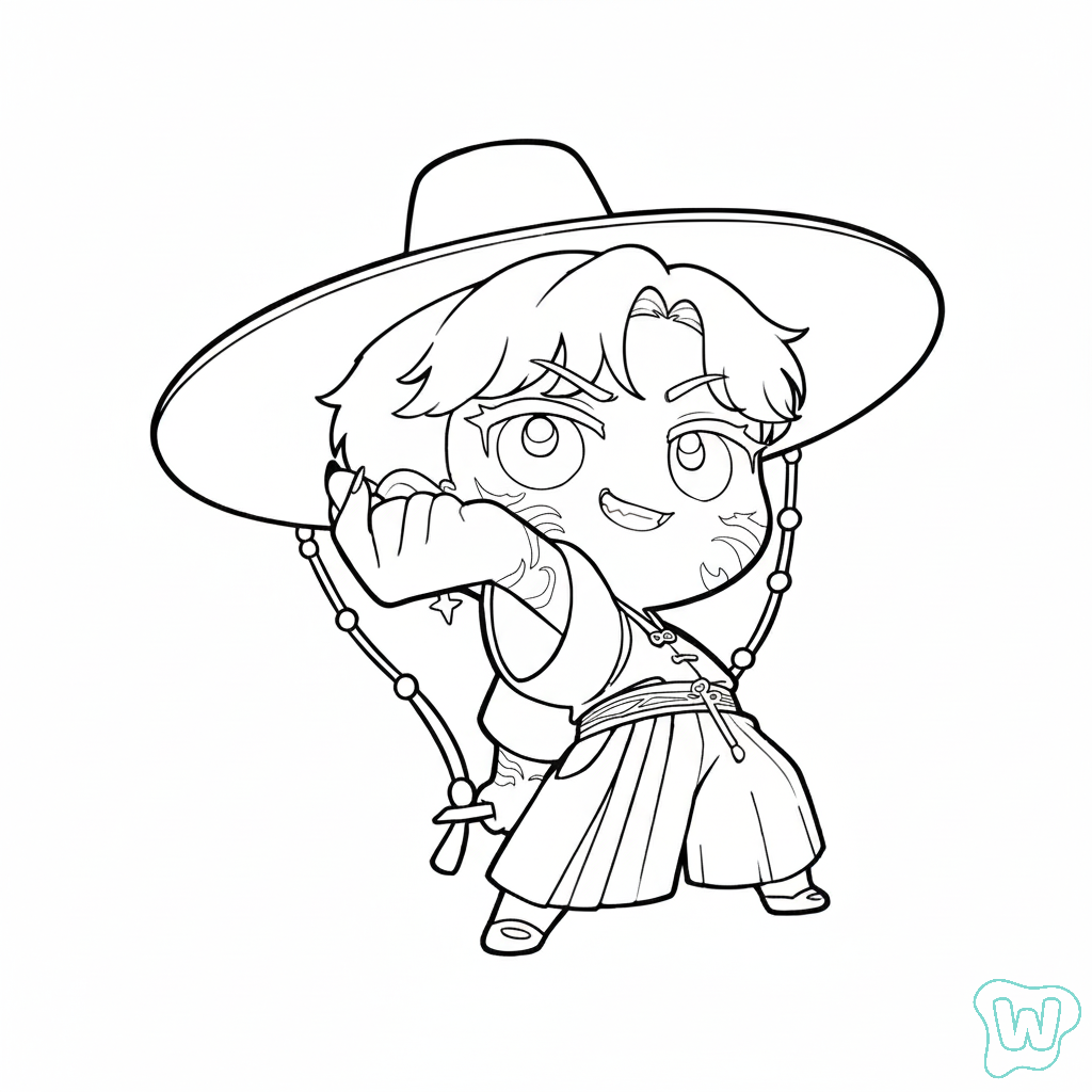 páginas para colorear para niños Jinu