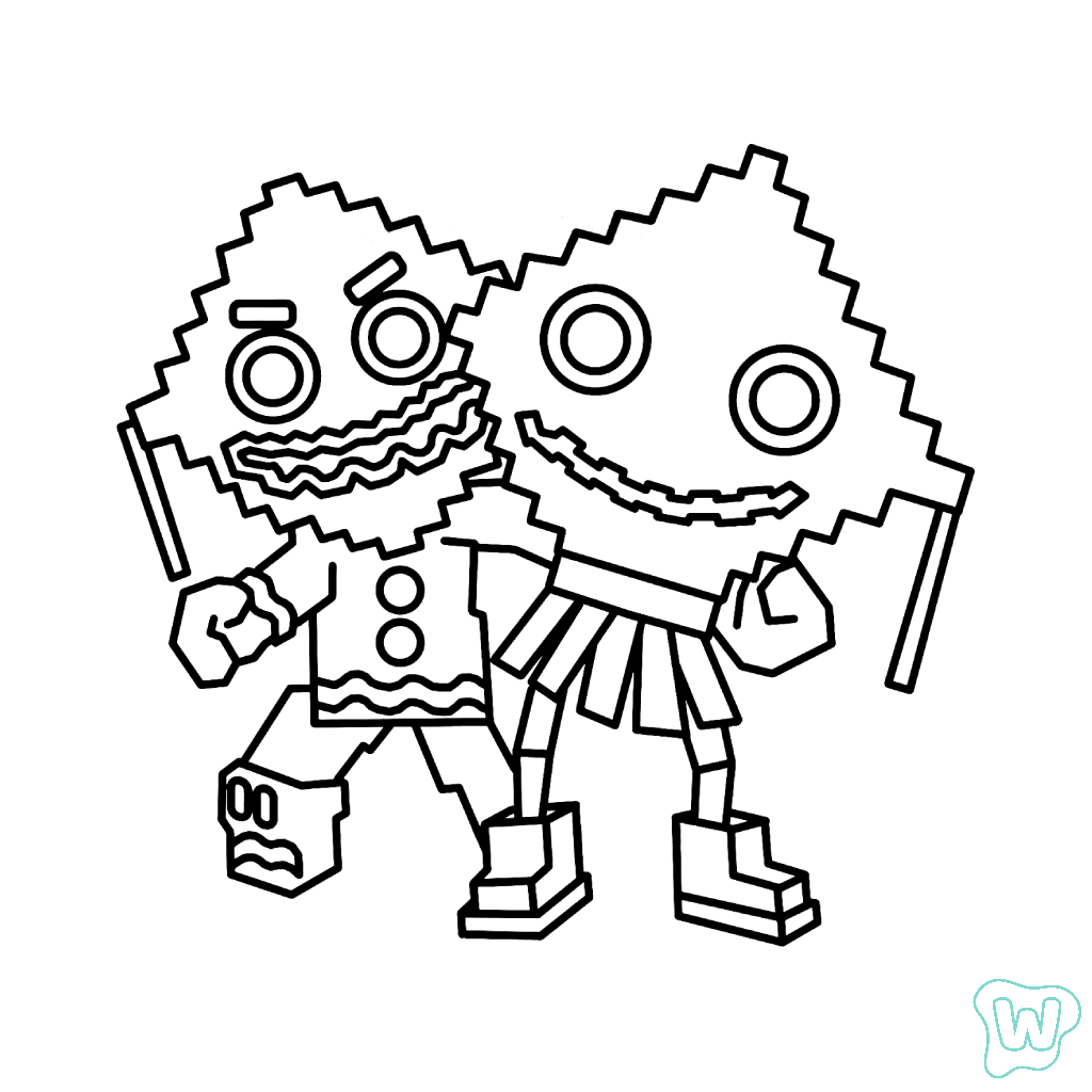 páginas para colorear lindas y fáciles de Ketupat Bros