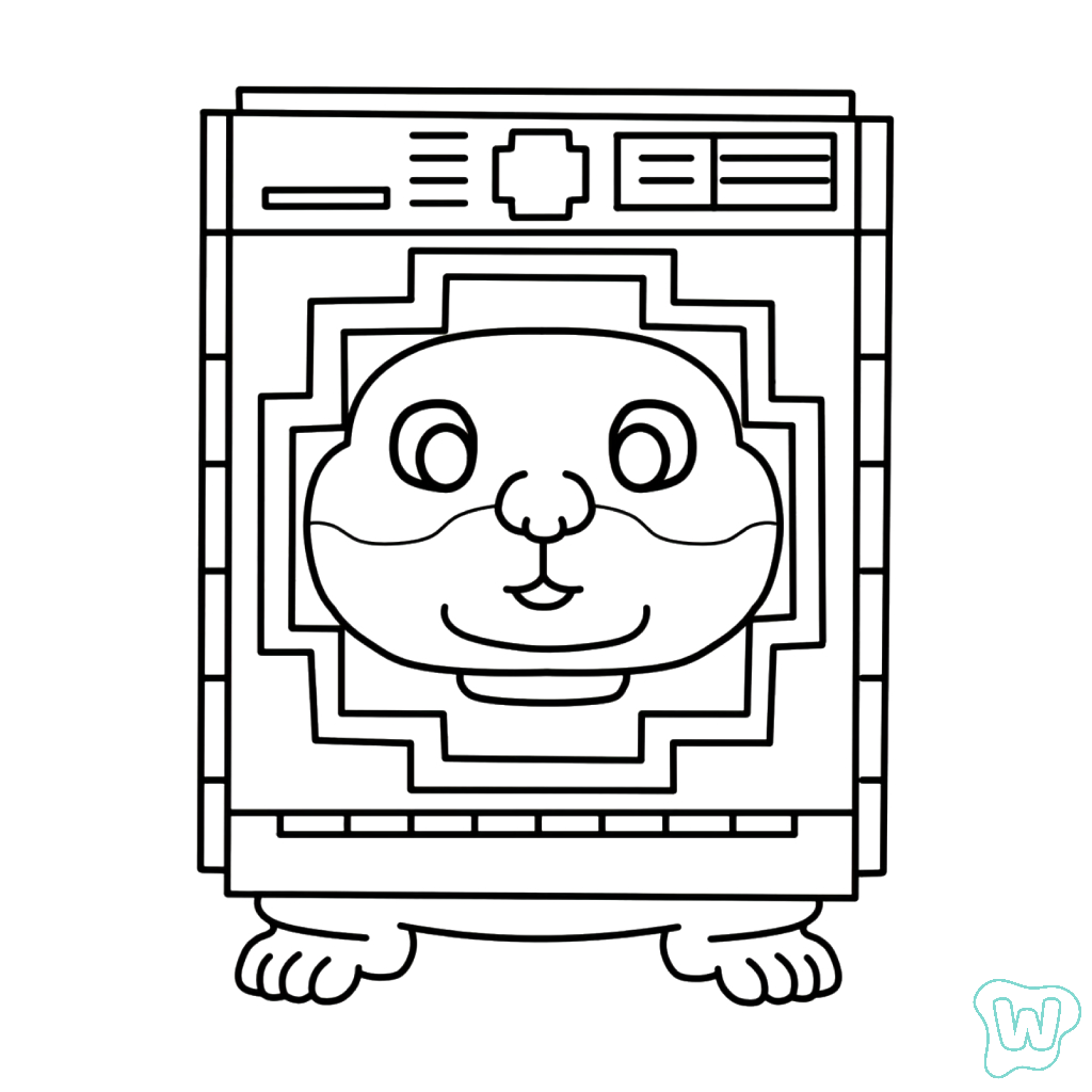 páginas para colorear gratis para adultos Spinny Hammy