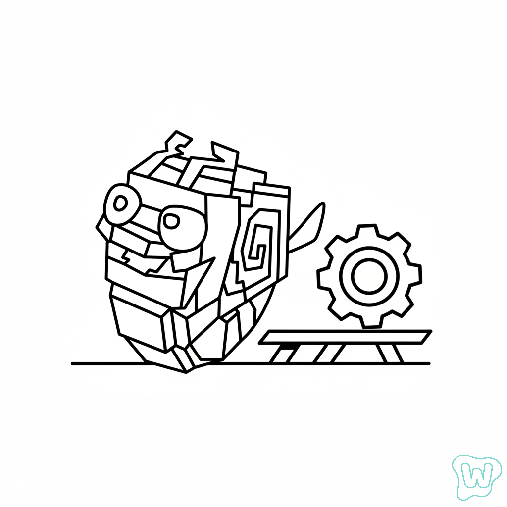 páginas para colorear Tootini Shrimpini imprimibles gratis 1