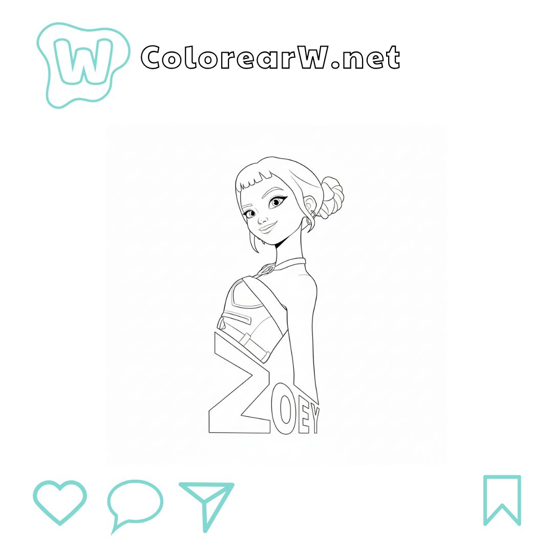 Zoey para colorear (PDF para imprimir gratis) thumbnail