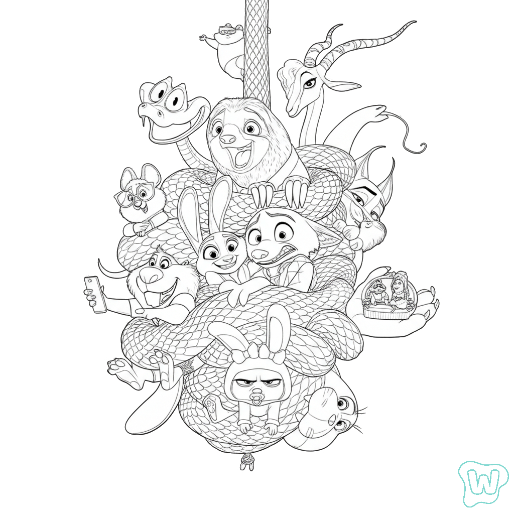 Zootopia 2 dibujos para colorear