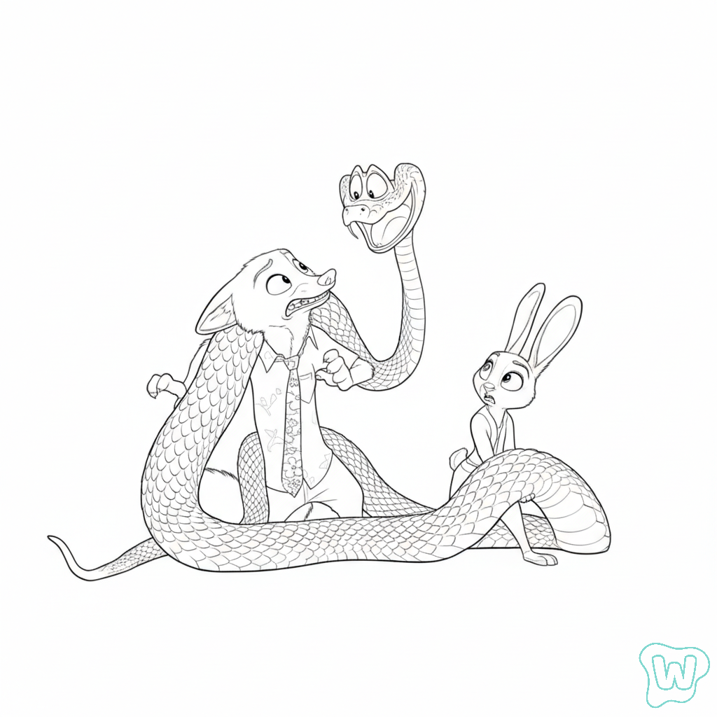 Zootopia 2 páginas para colorear para imprimir