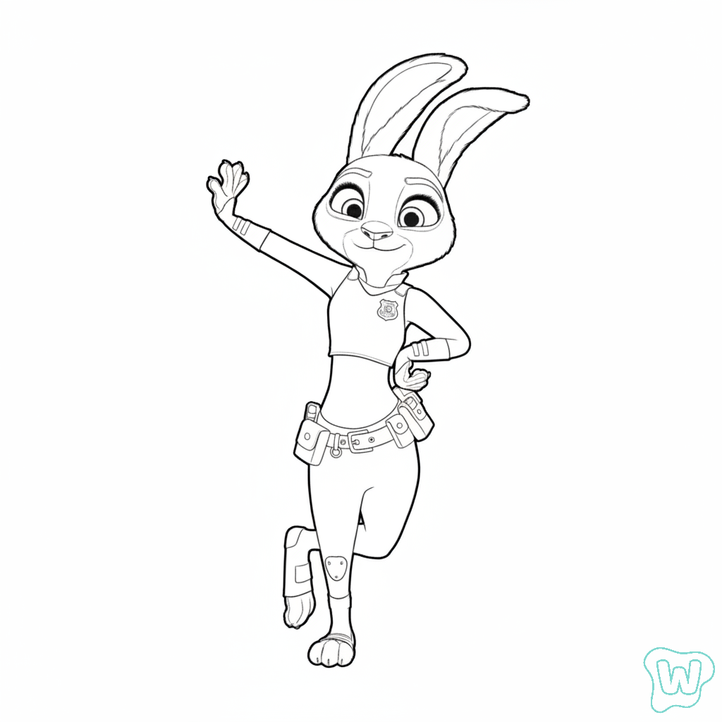 páginas para colorear imprimibles Zootopia 2