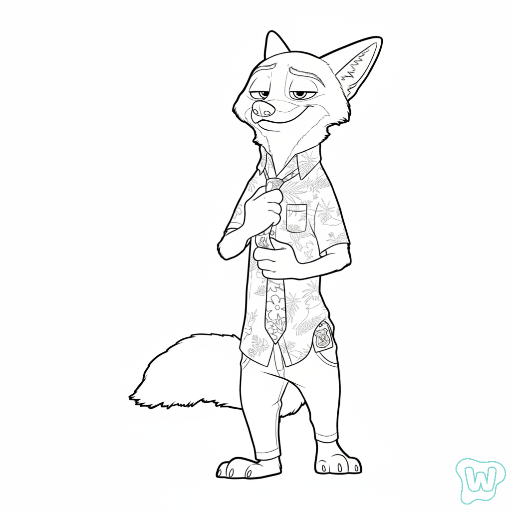 colorear páginas de Zootopia 2