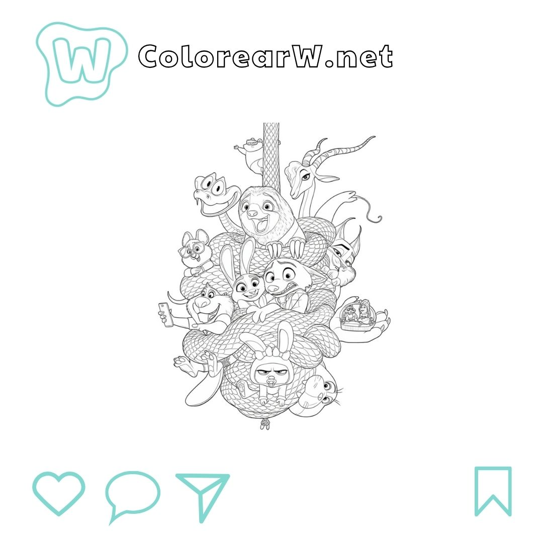 Zootopia 2 para colorear (PDF para imprimir gratis) thumbnail