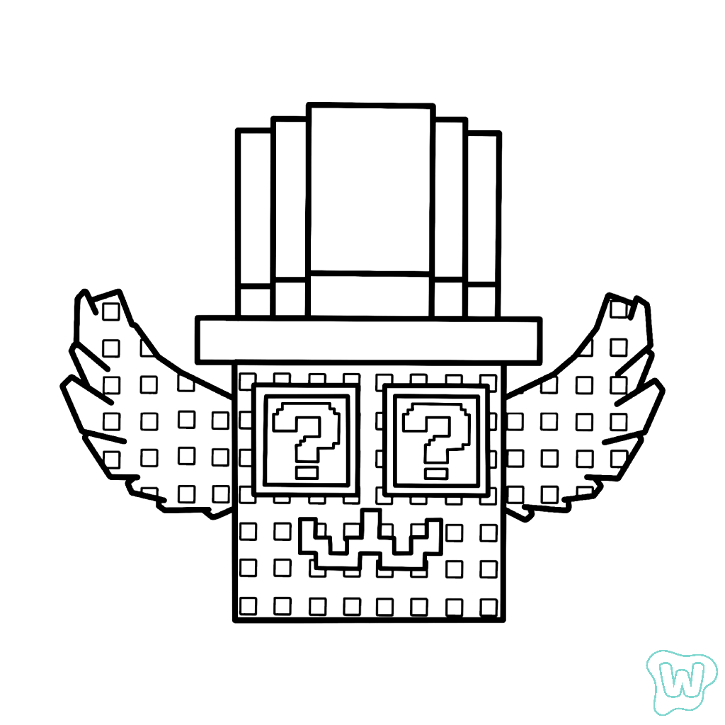 Admin Lucky Block páginas para colorear para adultos fáciles