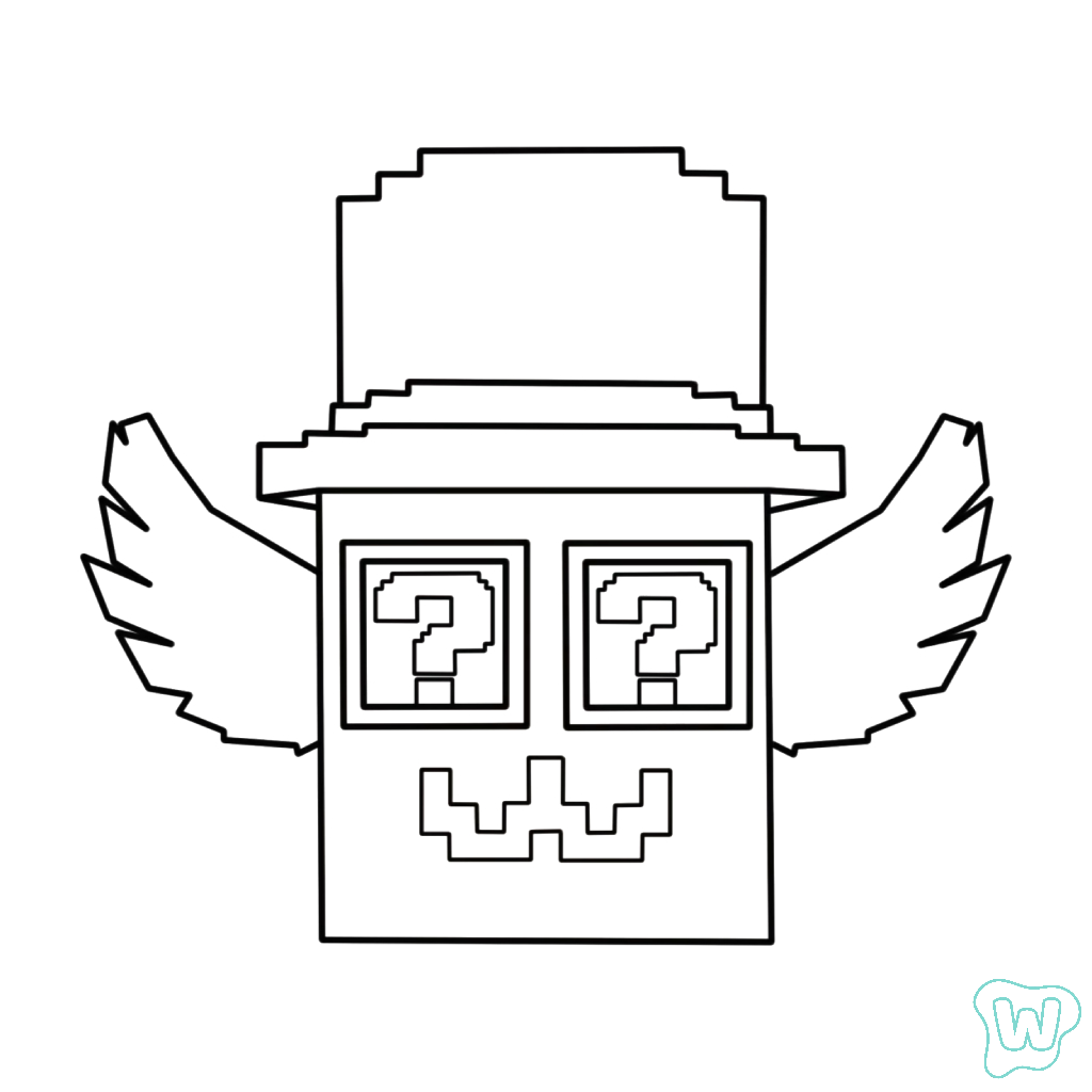 páginas para colorear Admin Lucky Block imprimibles gratis 1