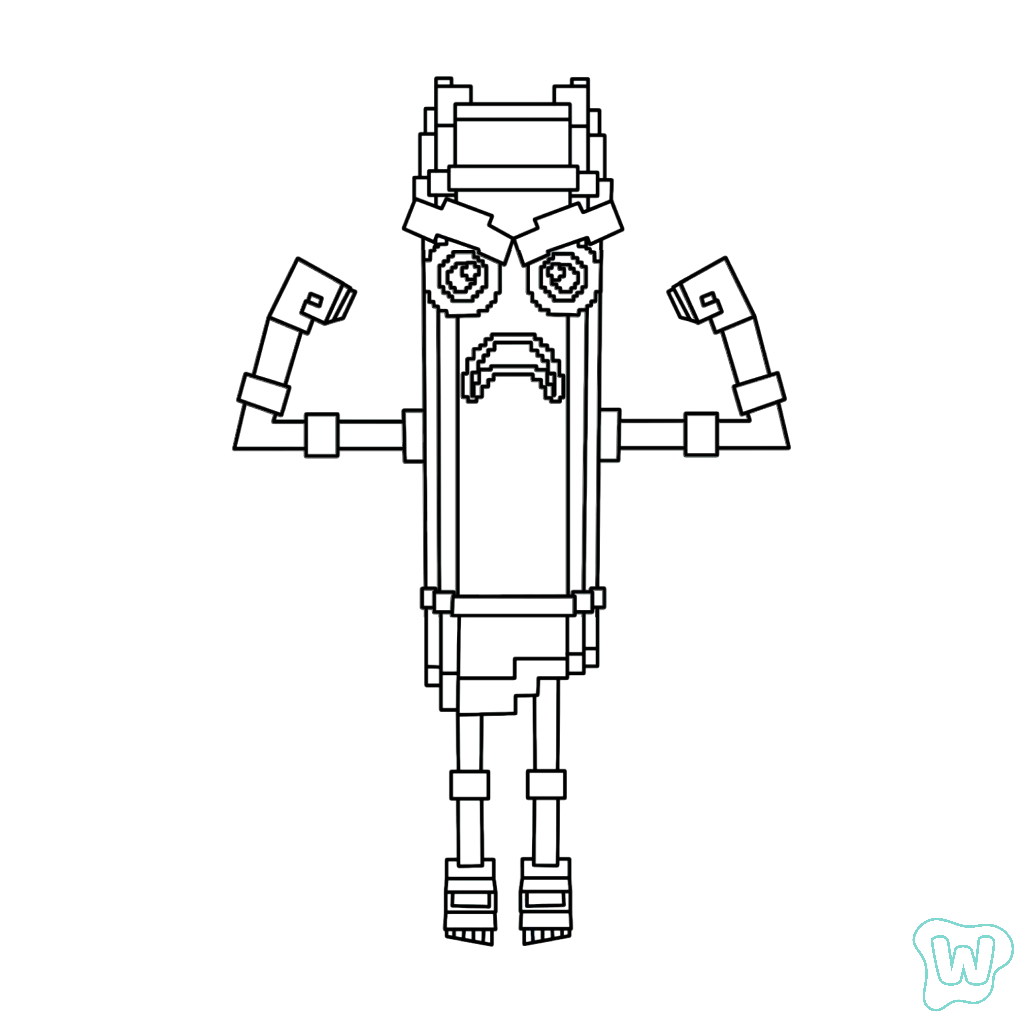 divertidas páginas para colorear Bambu Bambu Sahur