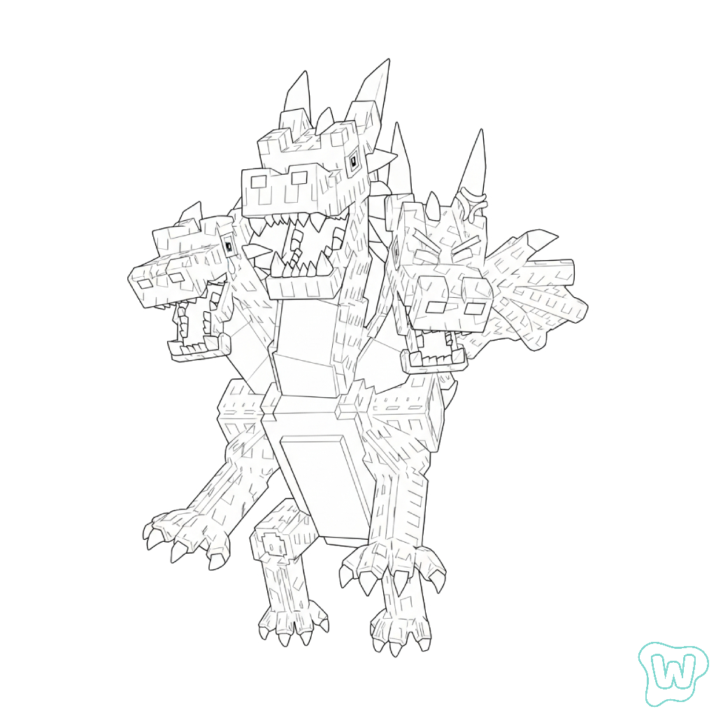 colorear y Imprimir PDF Hydra Dragon Cannelloni