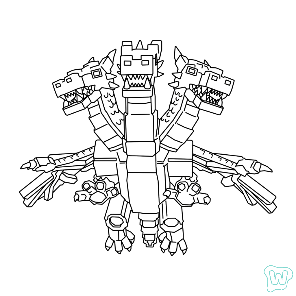 páginas para colorear detalladas de Hydra Dragon Cannelloni para adultos