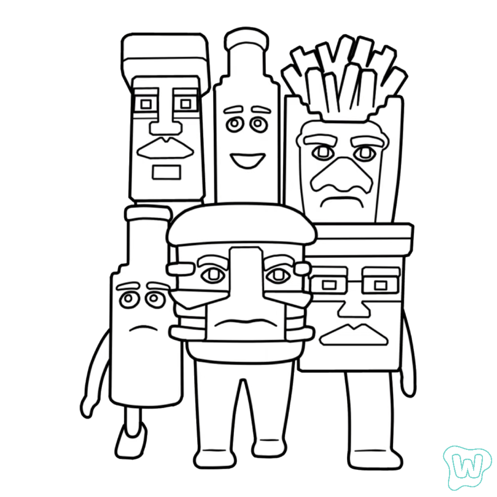 páginas para colorear imprimibles La Food Combinasion