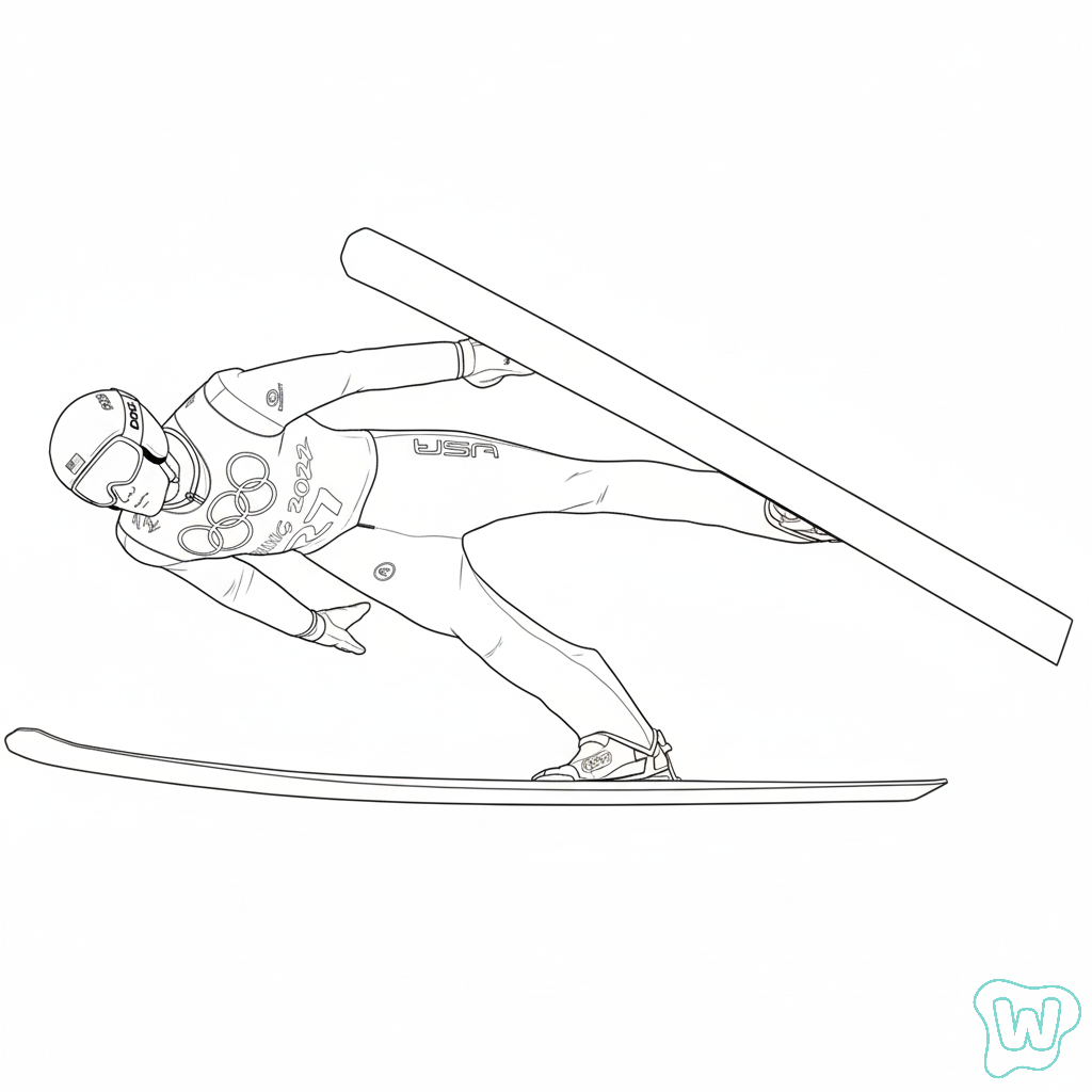 páginas para colorear kawaii lindas Olympic Winter Games 2026 2