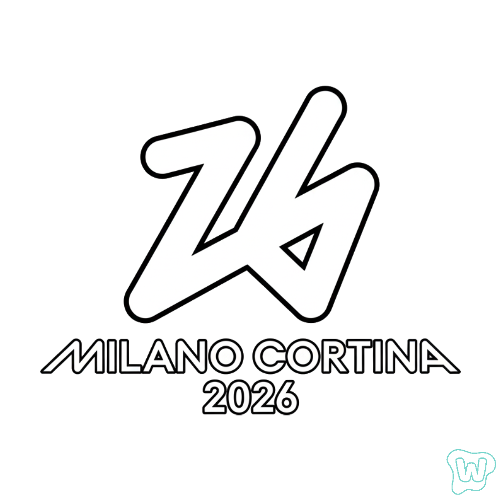 páginas para colorear kawaii lindas Olympic Winter Games 2026