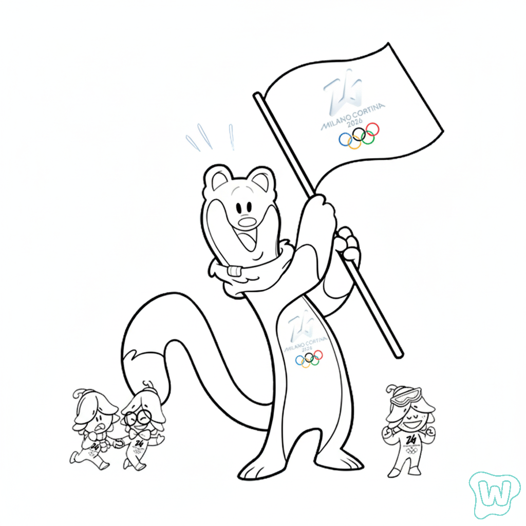 divertidas páginas para colorear Olympic Winter Games 2026