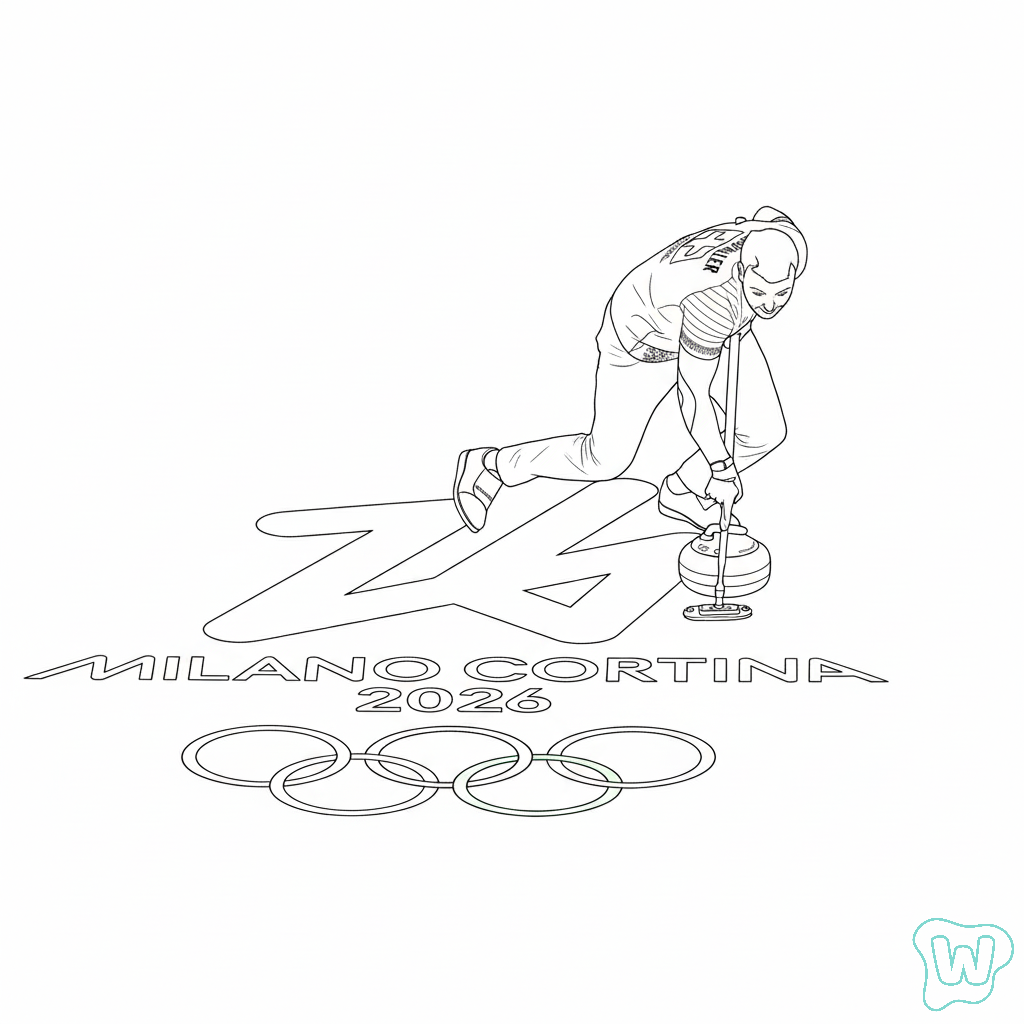 páginas para colorear Olympic Winter Games 2026 imprimibles