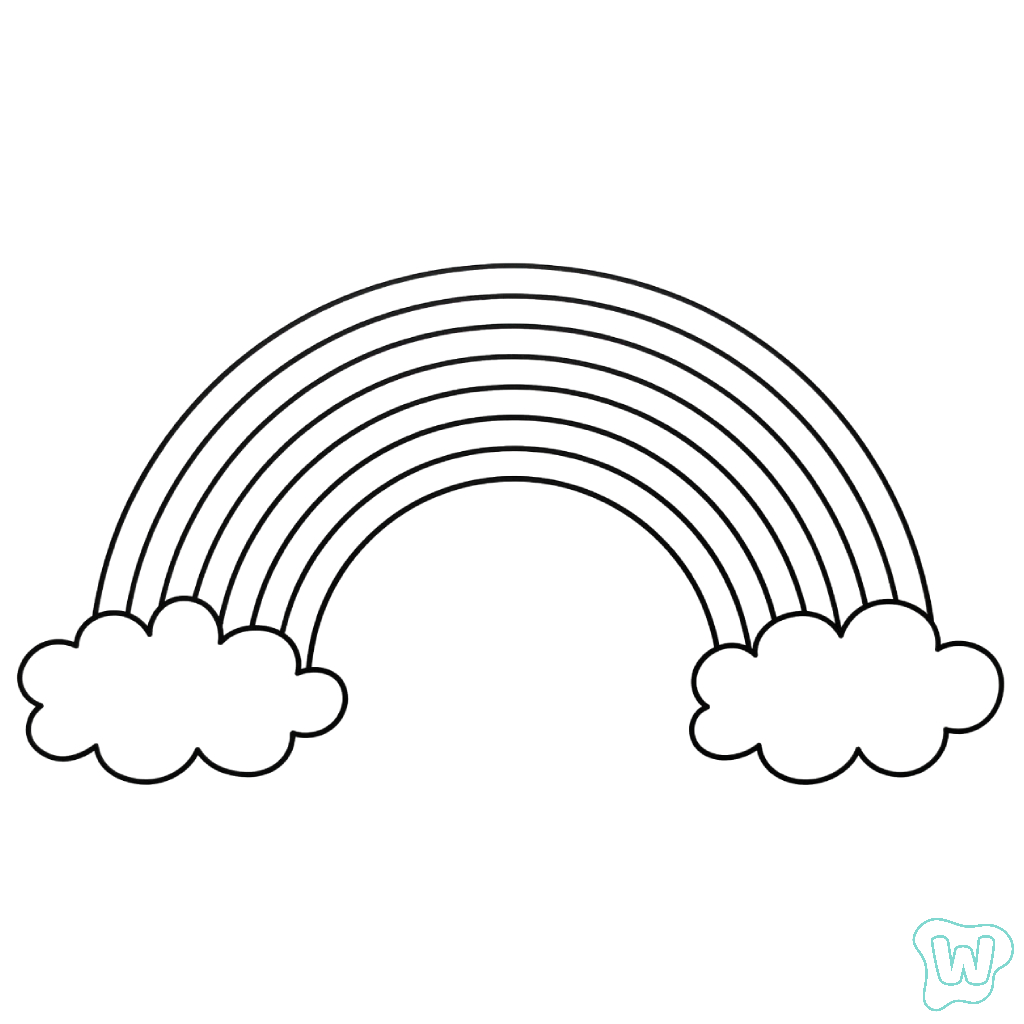 Arcoíris colorear y Imprimir PDF gratis