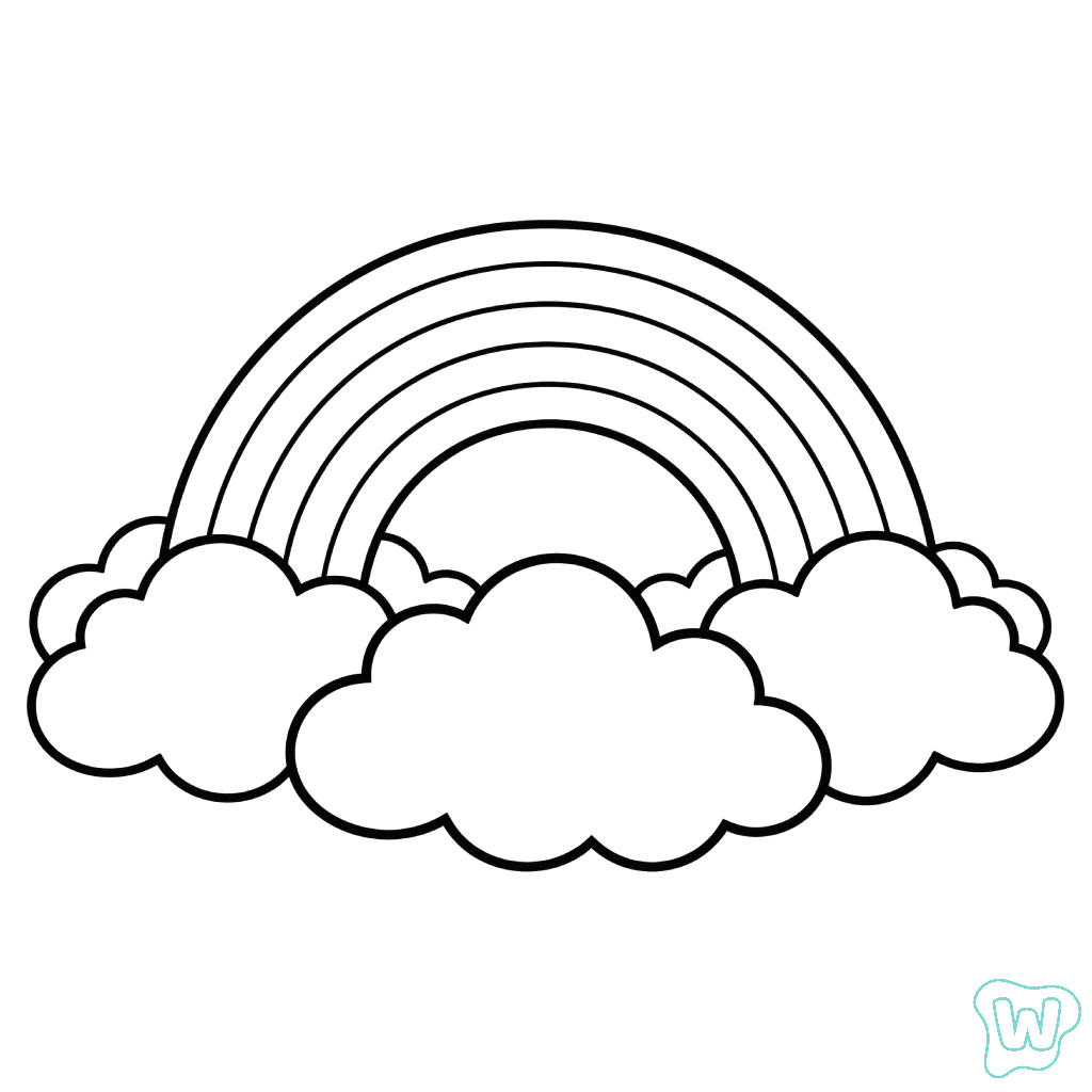 Arcoíris páginas para colorear imprimibles 1