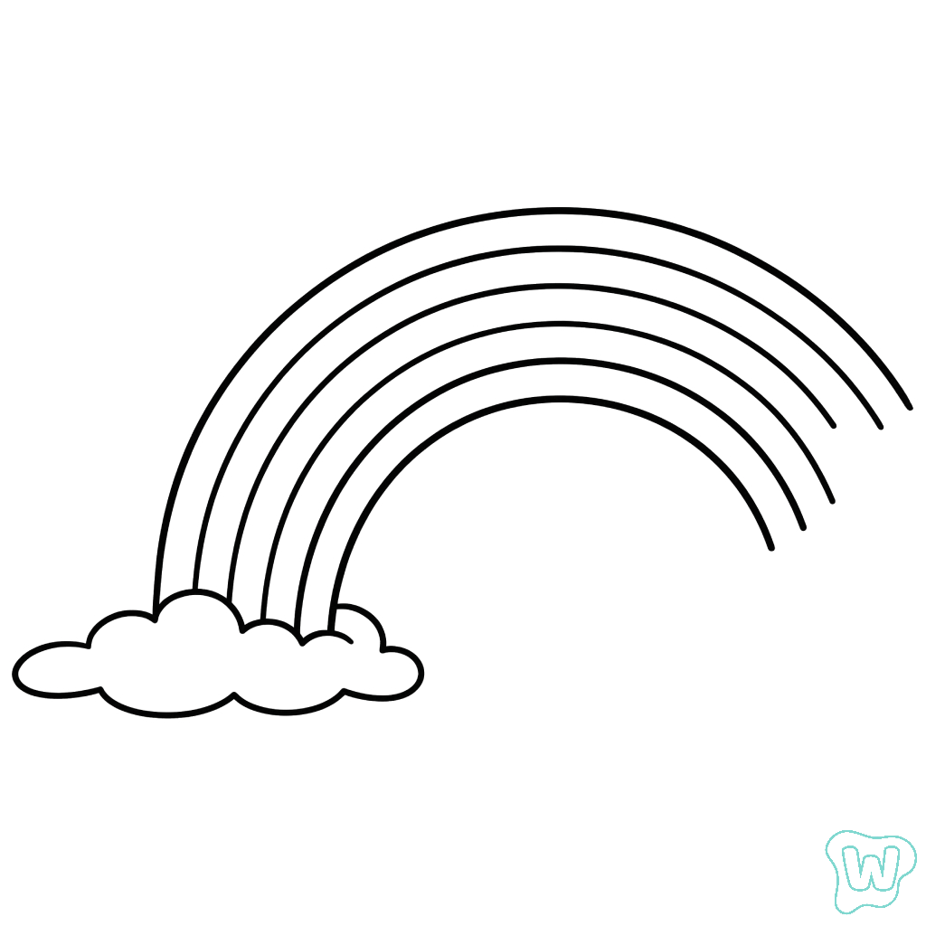 Arcoíris para colorear y Imprimir PDF gratis