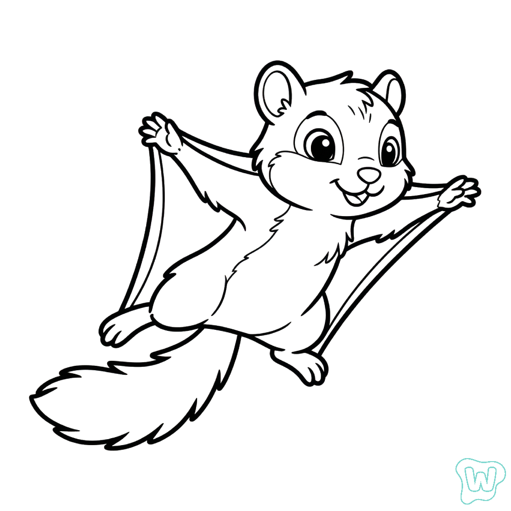 para colorear Ardilla voladora