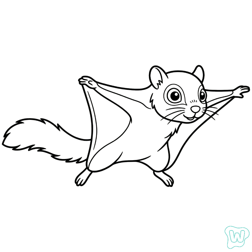 páginas para colorear detalladas de Ardilla voladora