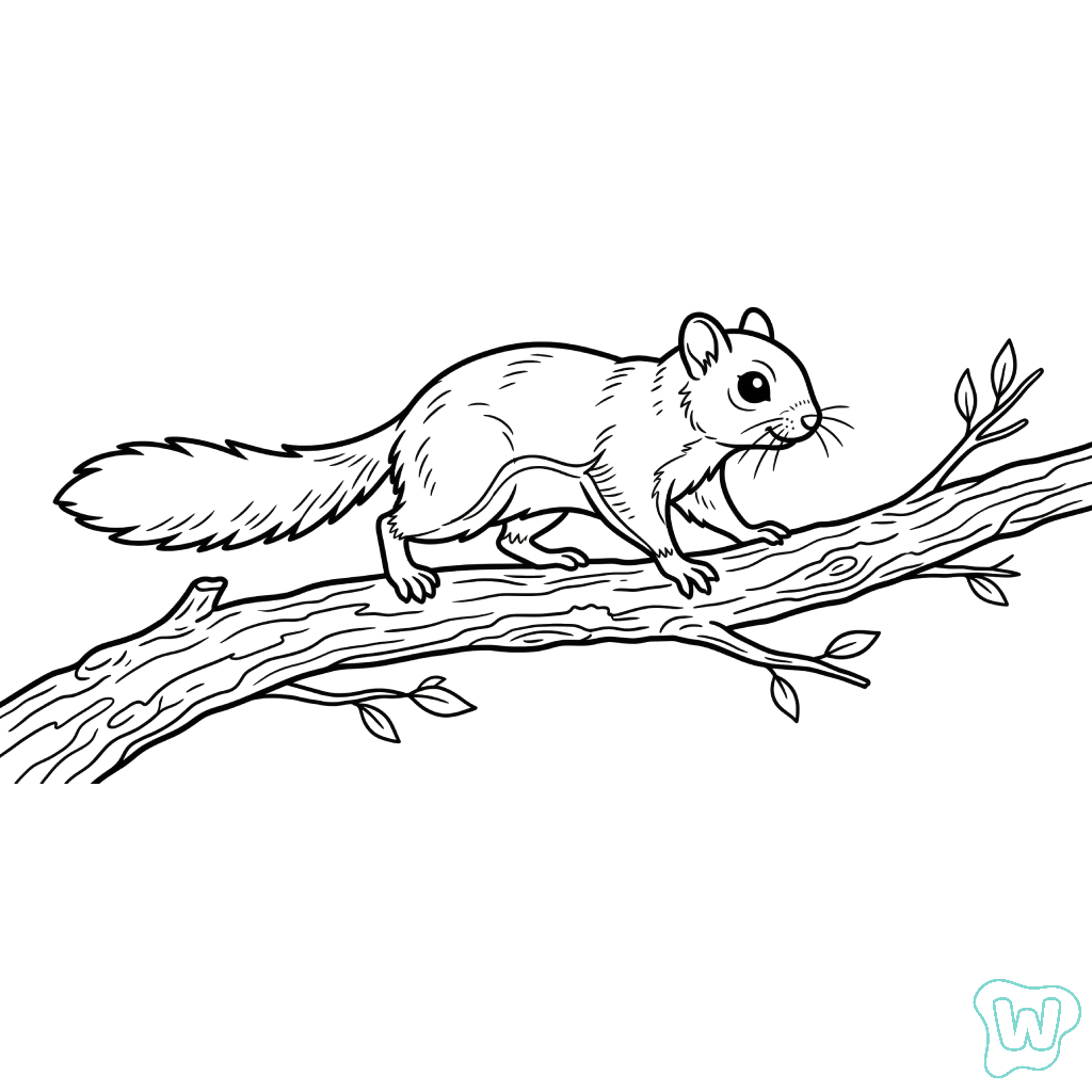 páginas para colorear para imprimir gratis Ardilla voladora