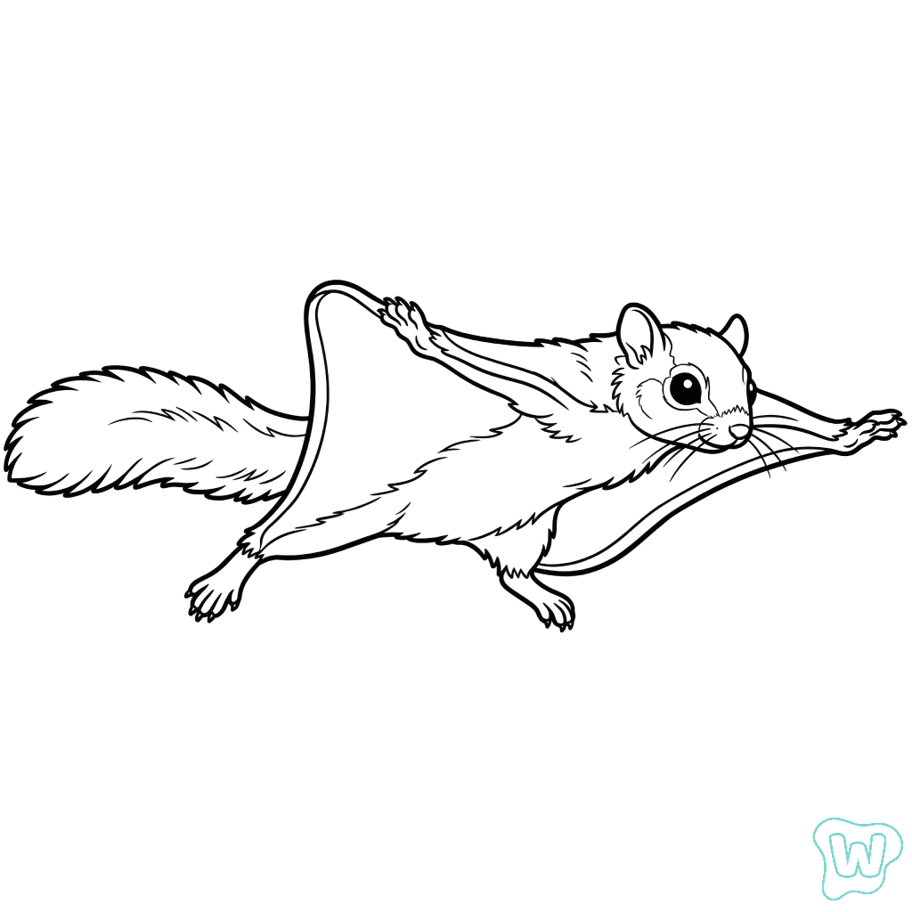 niños Ardilla voladora páginas para colorear