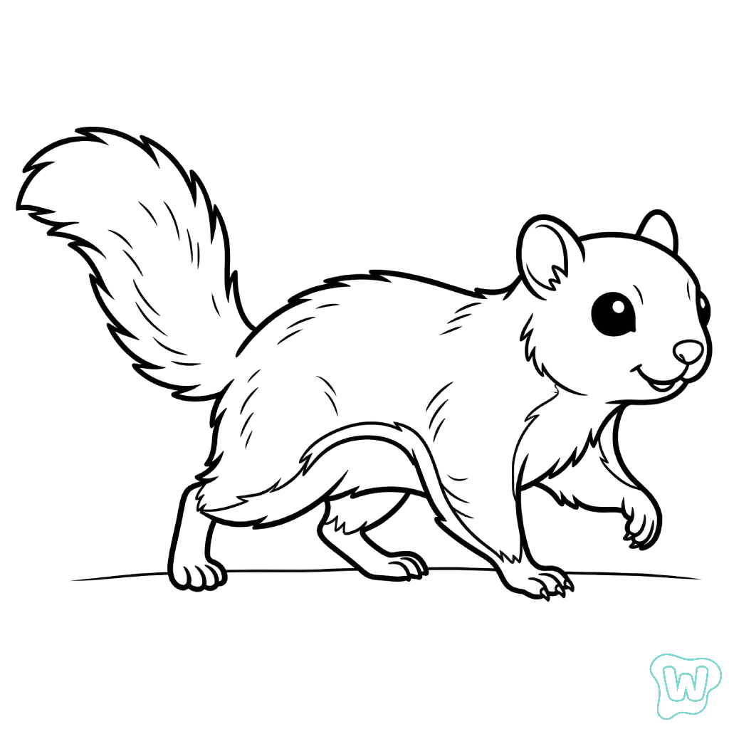 para colorear Ardilla voladora 1