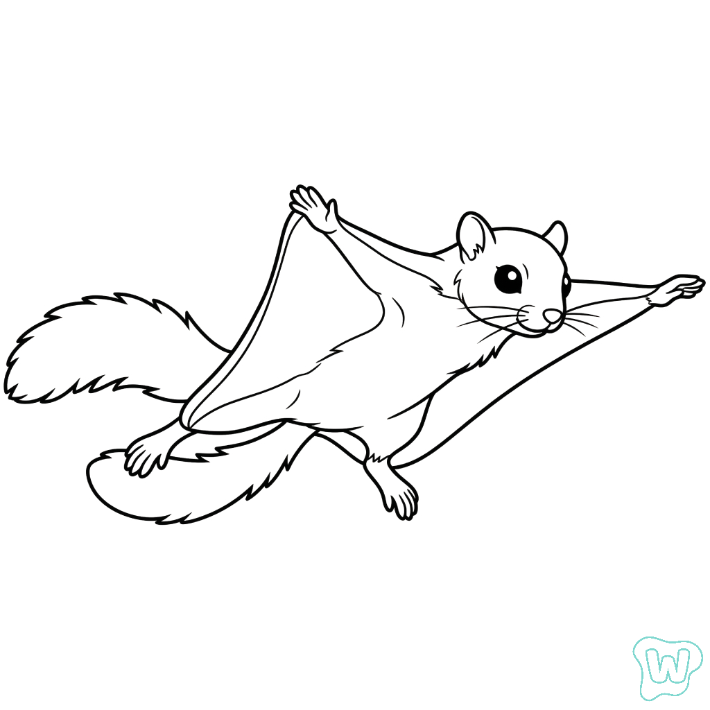 páginas para colorear imprimibles gratis Ardilla voladora