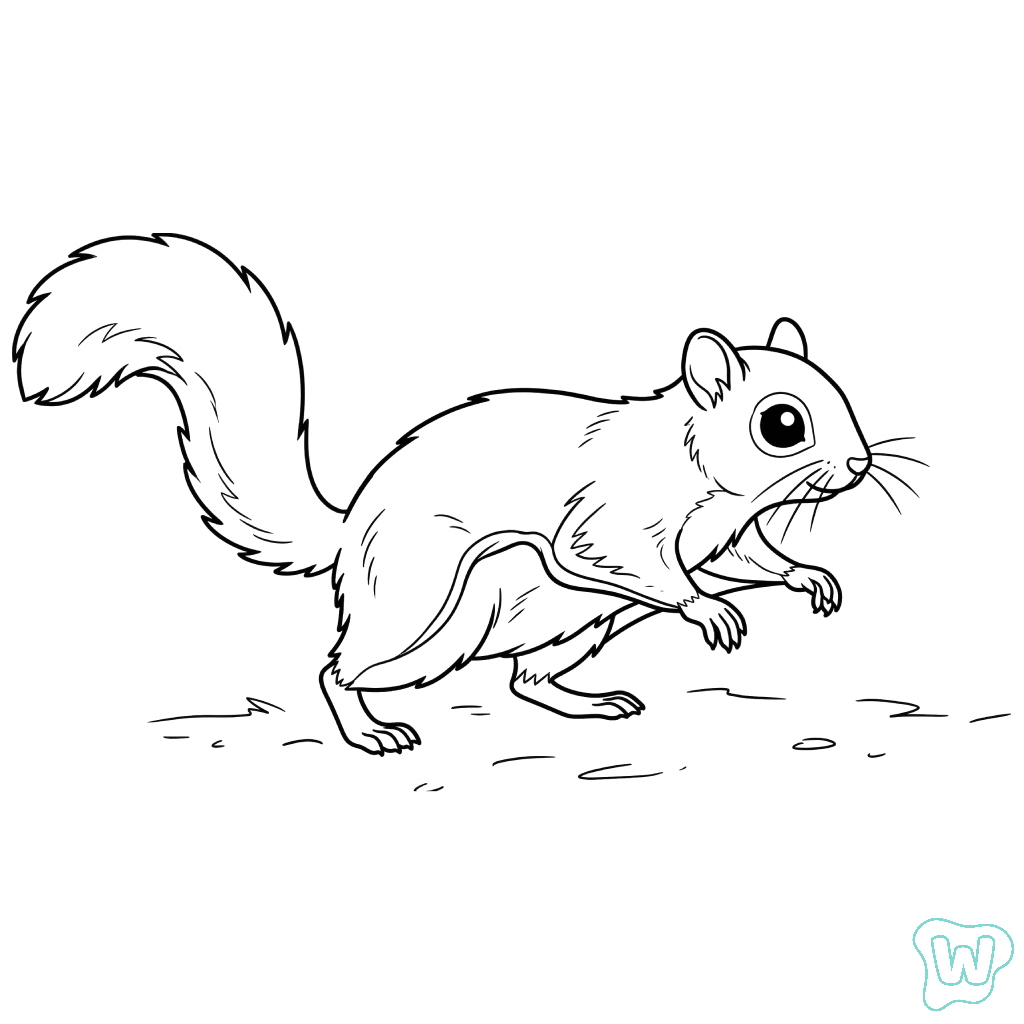 Ardilla voladora PDF para imprimir gratis