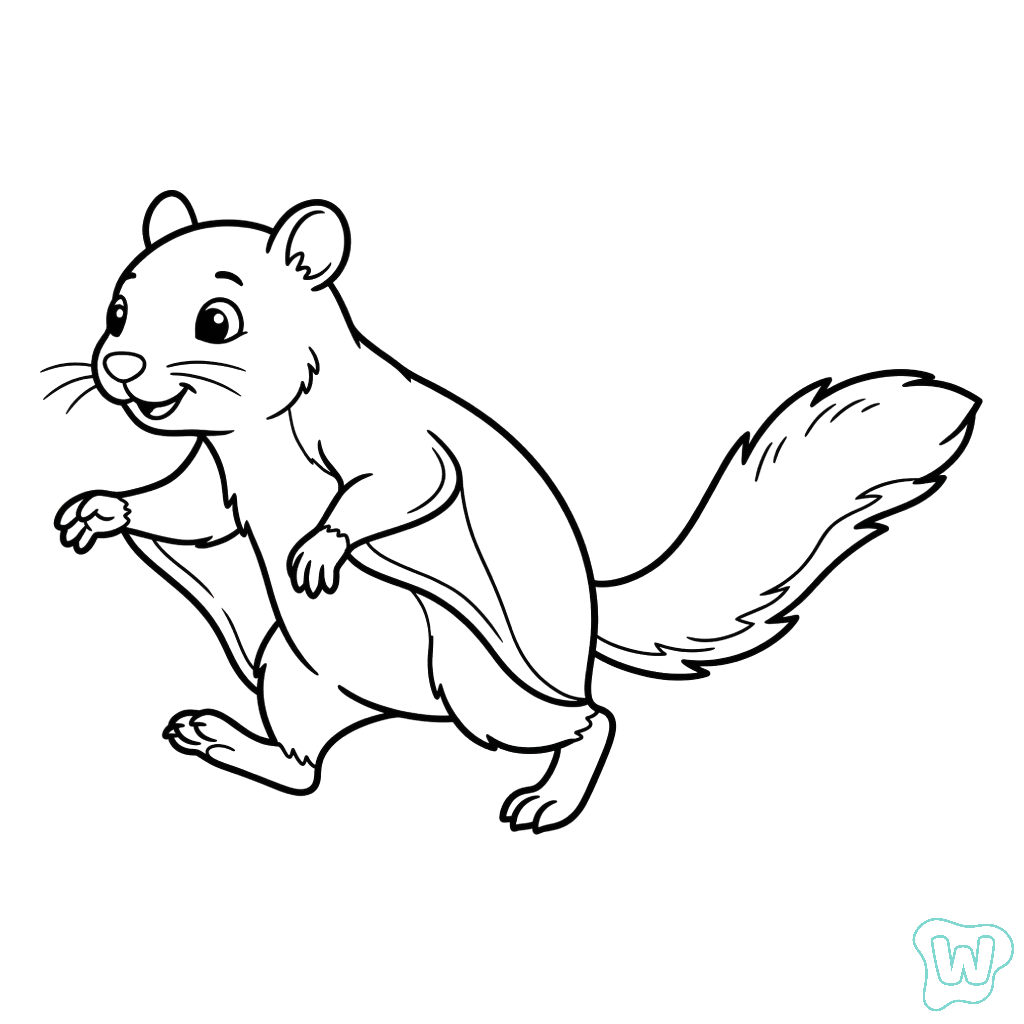 Ardilla voladora páginas para colorear gratis