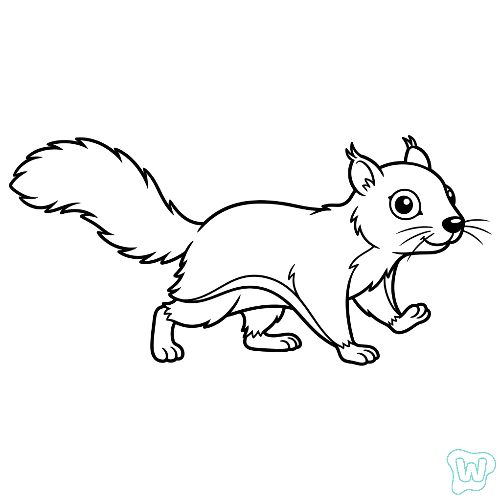 Ardilla voladora dibujos para colorear