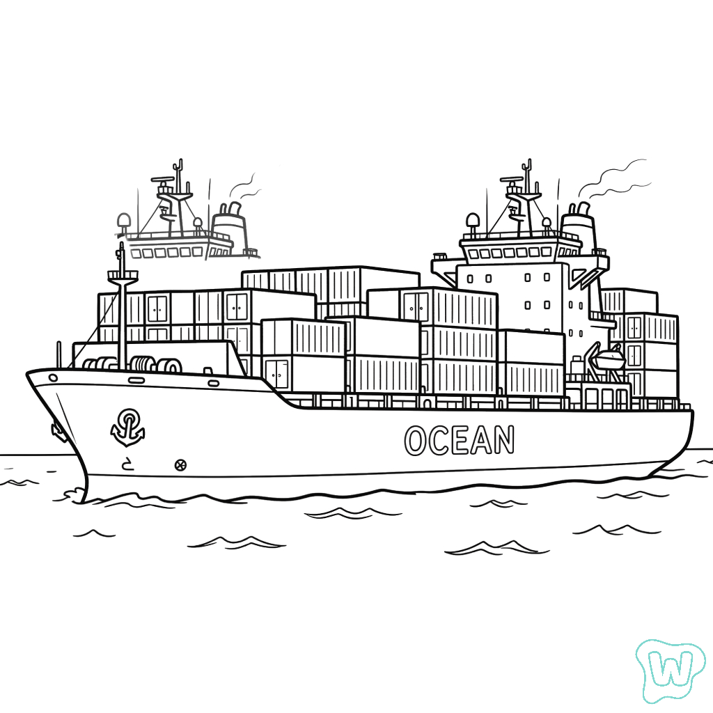 páginas para colorear lindas y fáciles de Barco