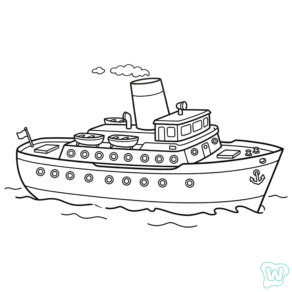 colorear páginas de Barco