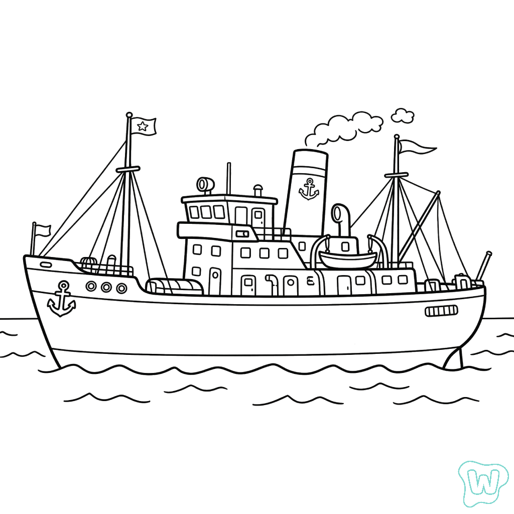 Barco páginas para colorear para adultos pdf