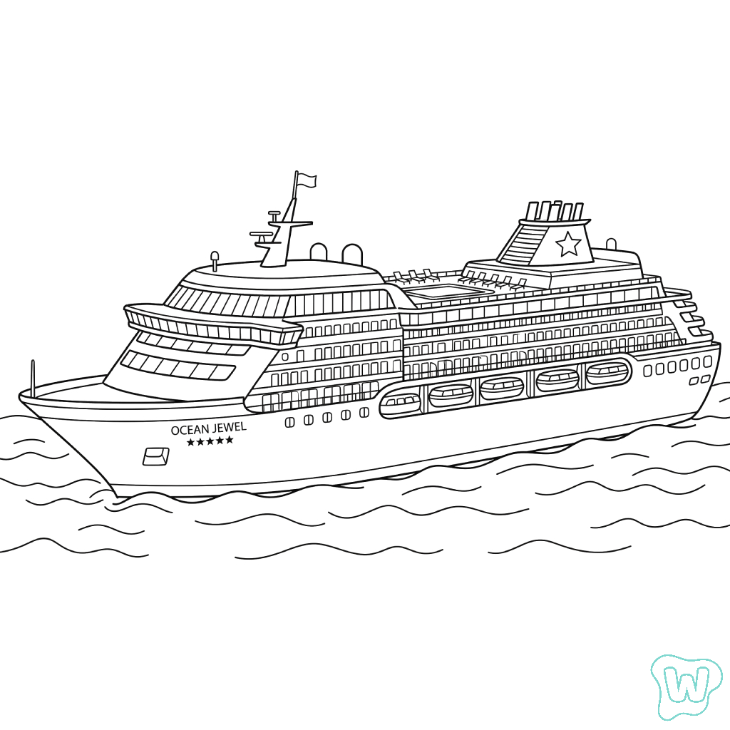 páginas para colorear imprimibles Barco para adultos