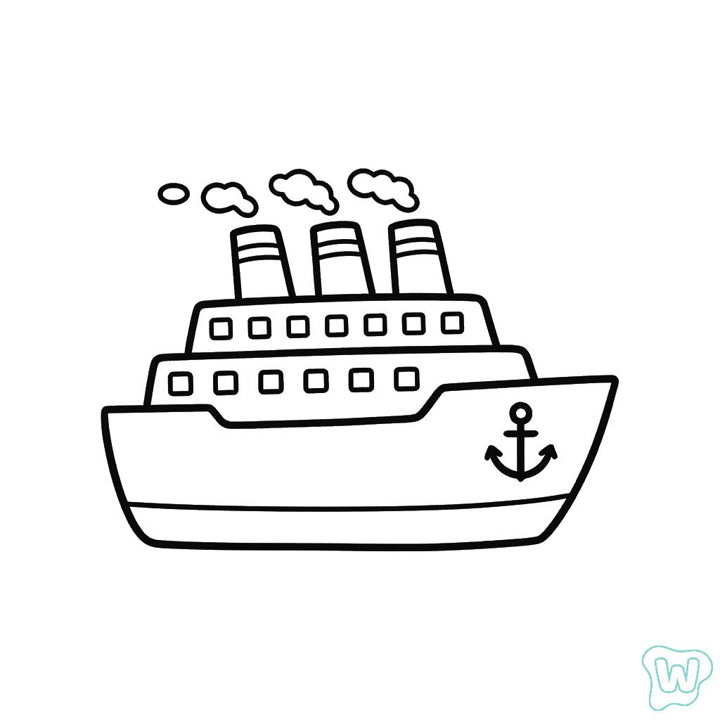 Barco páginas para colorear para adultos