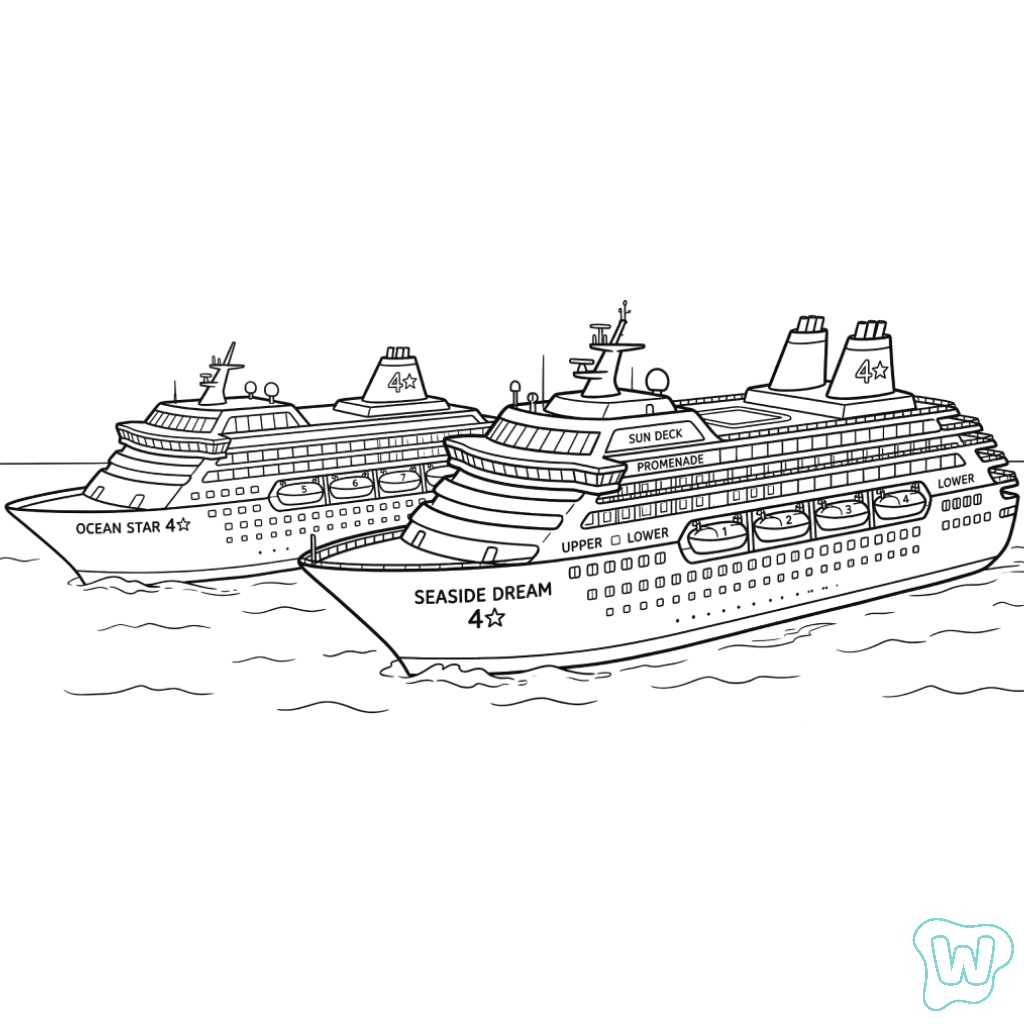 páginas para colorear gratis Barco